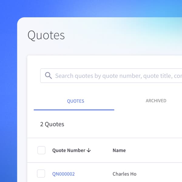 BigCommerce produktgränssnitt med offertnummer